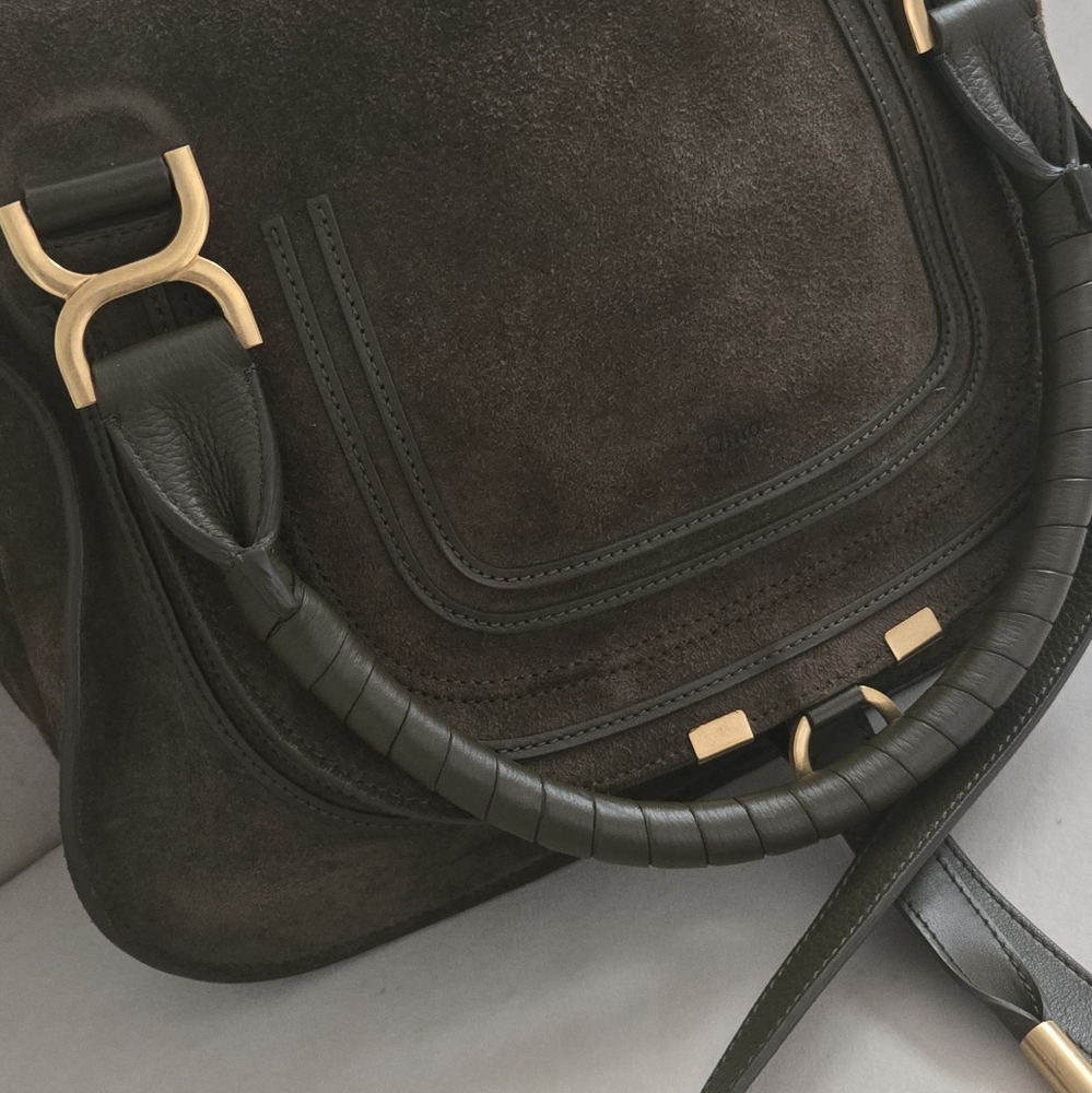 Chloé Olive Green Medium Marcie Bag - Picture 8 of 11